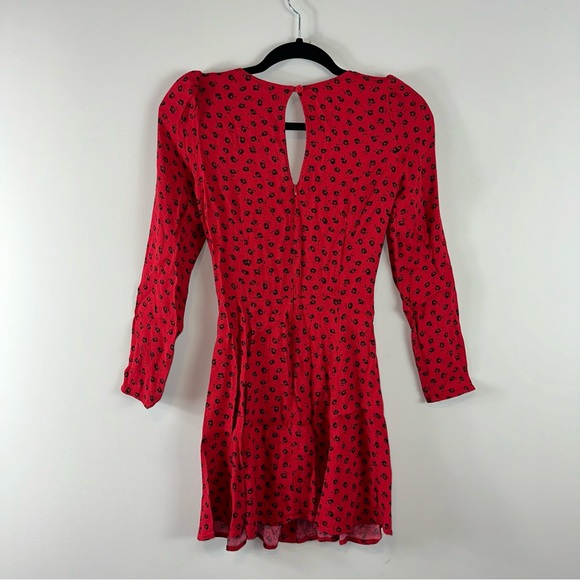Reformation Red and Black Milla Dress Size 0 - Picture 6 of 8
